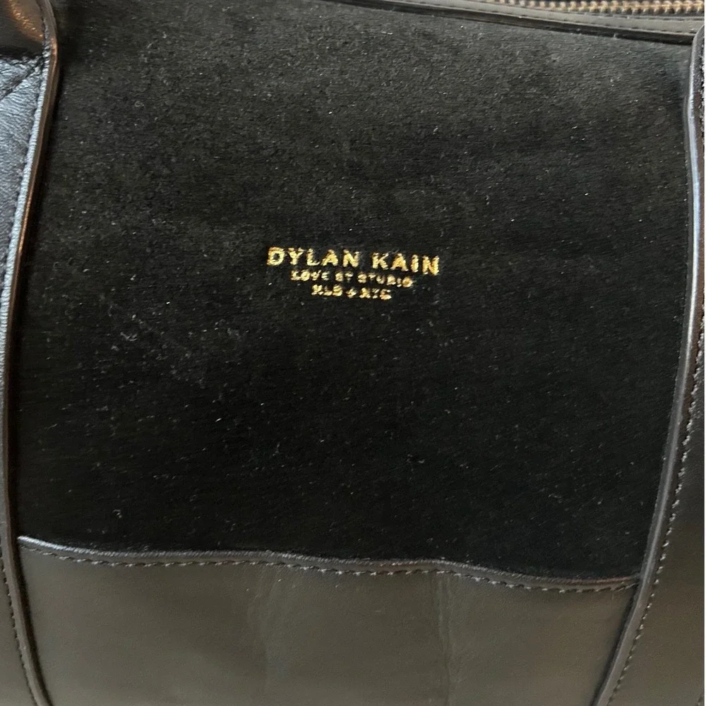 Dylan Kain Boston Doctor's Bowler Bag Black Leather Suede‎ Gold 2 Way Crossbody